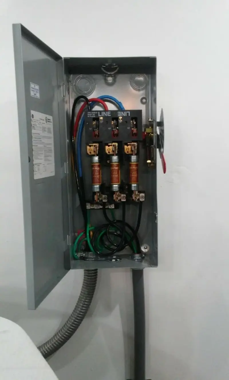 Three-phase disconnect switch installed for Electrical Wiring & Rewiring in South Portland
